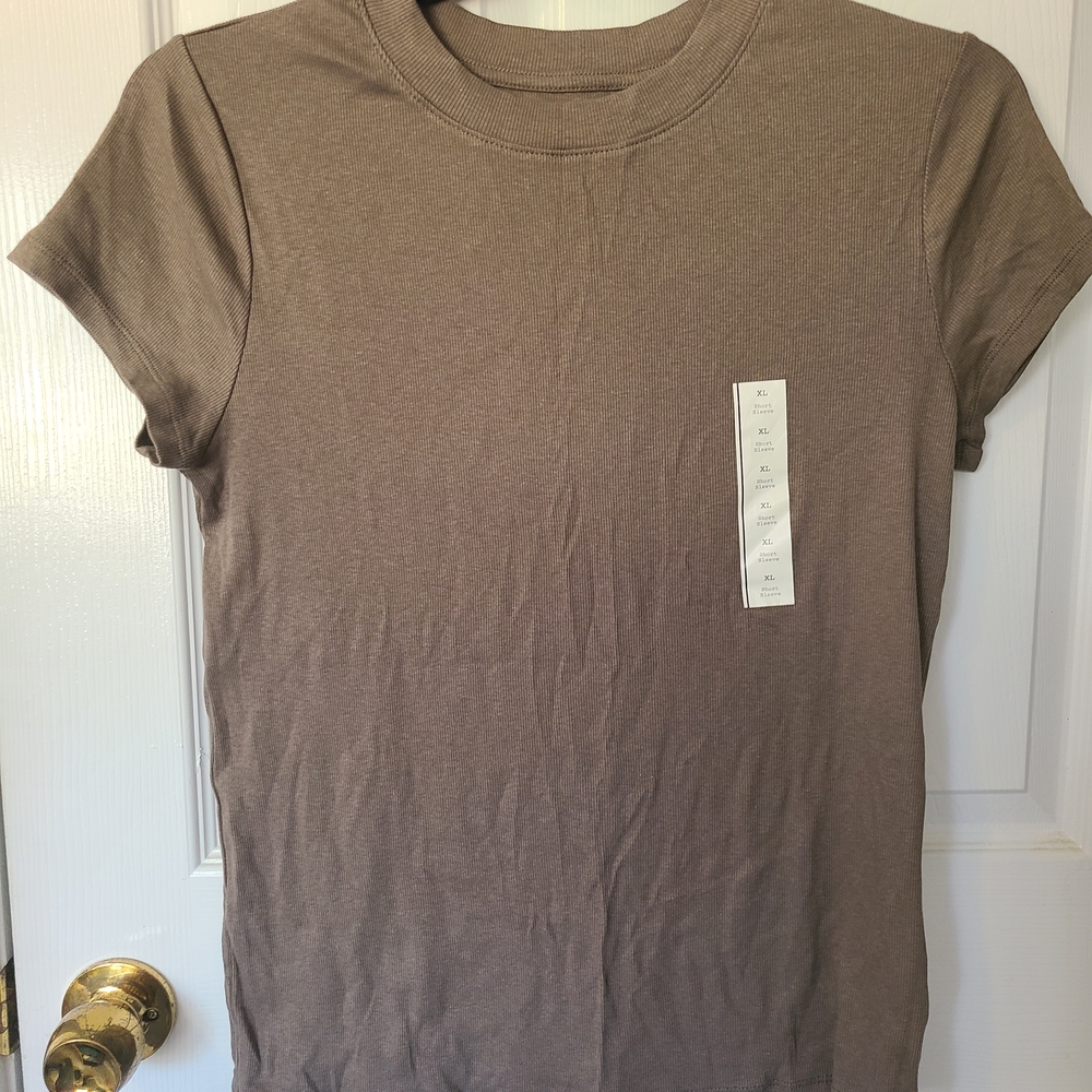 A New Day Taupe Short Sleeve Tee